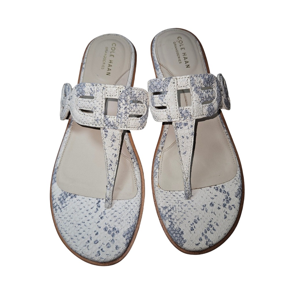 NEW Cole Haan Grandseries Snake‎ Print Thong Sandals Slides SZ 9B Mob Wife